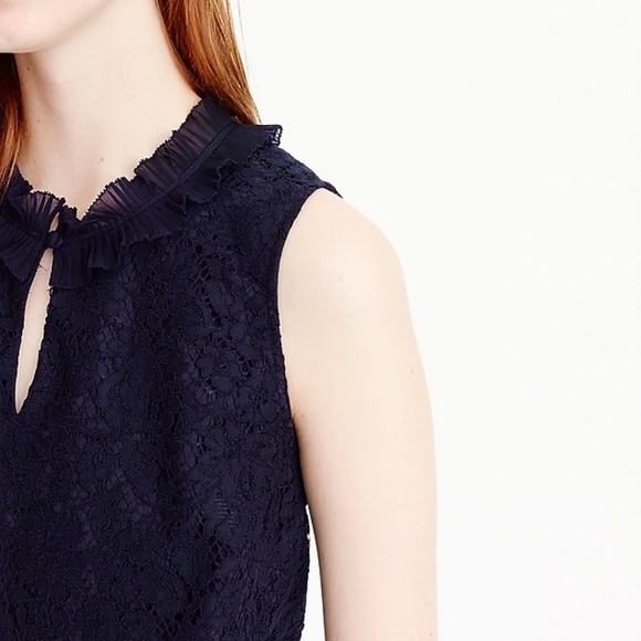 🌼Lace Ruffle Sleeveless Tank Top, Navy🌼 - Picture 2 of 3